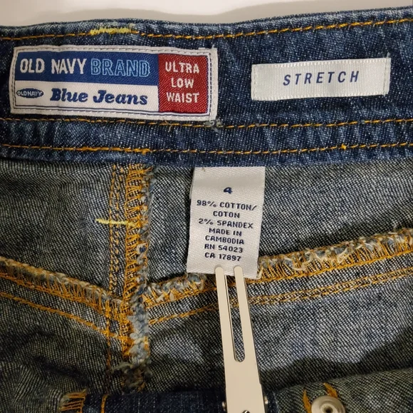 OLD NAVY BRAND BLUE JEANS ULTRA LOW WAIST MINI SKIRT SIZE 4 - Picture 7 of 8
